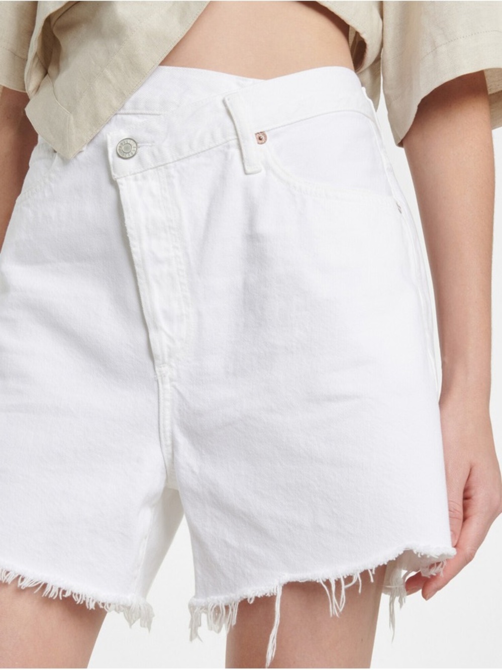 NWT AGOLDE Parker Asymmetrical Distressed Shorts  Sz 30